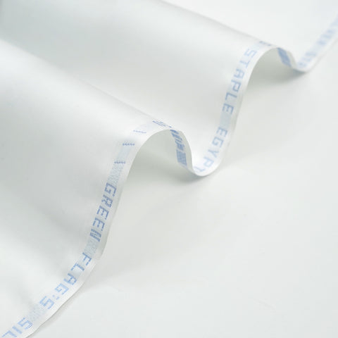 Men Cotton Unstitched Prestigious Egg White Sliver String Fabric