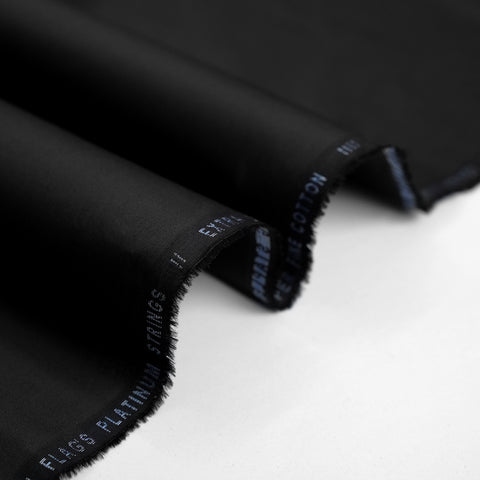 Men Unstitched Black Platinum String Fine Organic Cotton Fabric